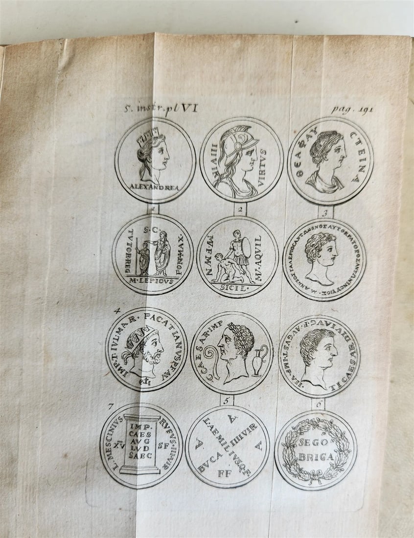 1739 LA SCIENCE des MEDAILLES antique 2 ILLUSTRATED VOLUMES VELLUM BOUND - 6