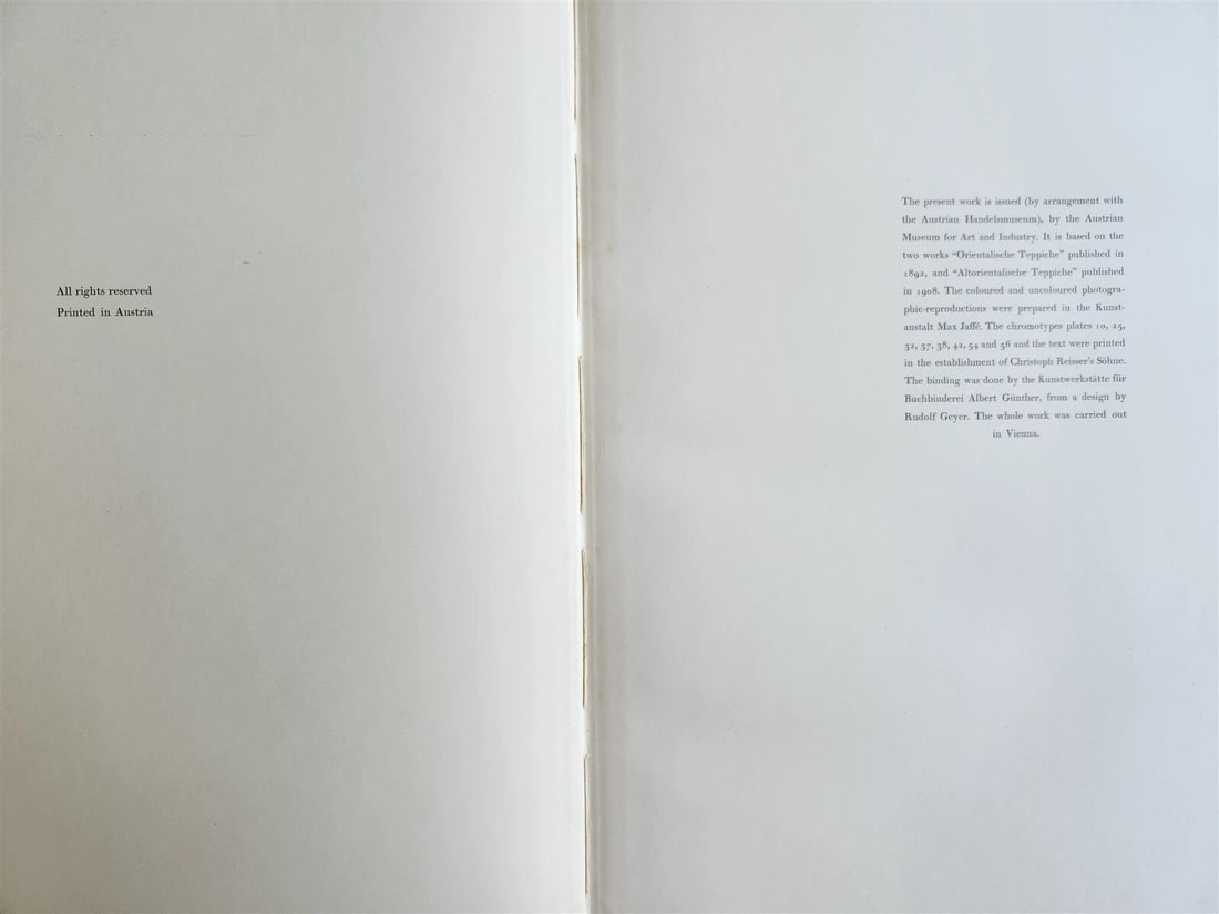 1926 OLD ORIENTAL CARPETS antique ILLUSTRATED FOLIO Austrian Art Industry Museum - 3