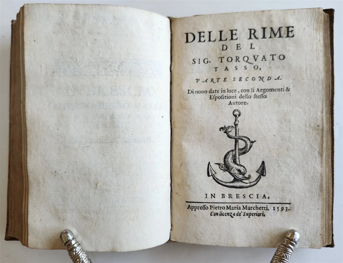 1592 POETRY by TORQUATO TASSO antique vellum bound 16th CENTURY - 3
