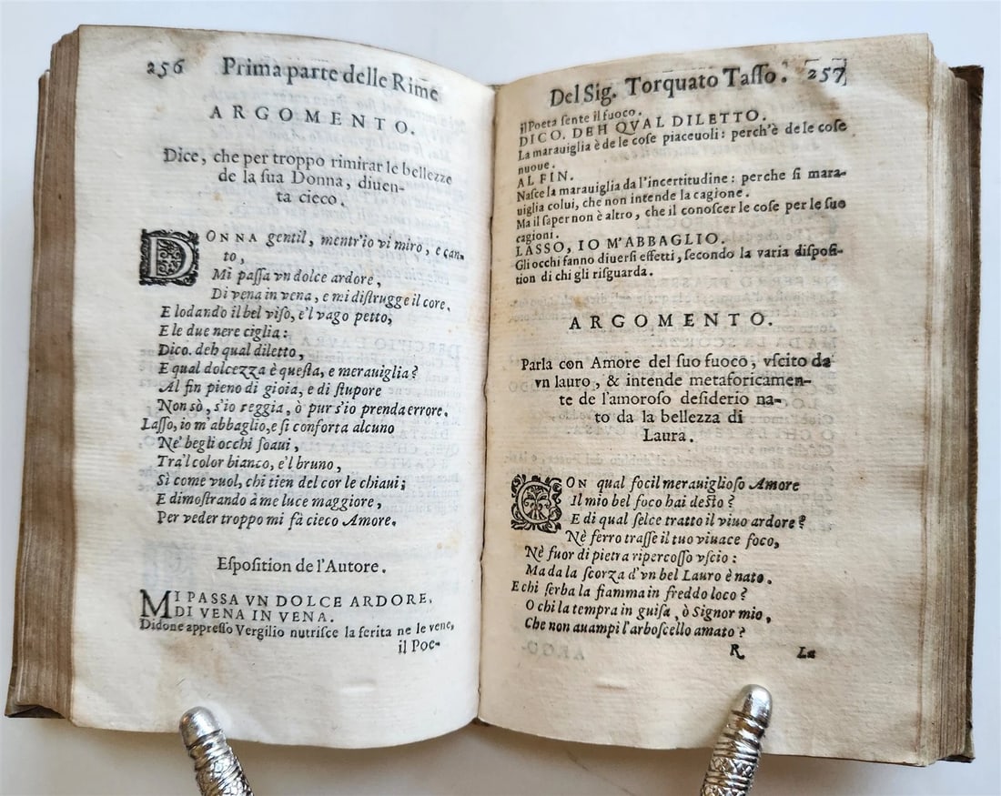 1592 POETRY by TORQUATO TASSO antique vellum bound 16th CENTURY - 4