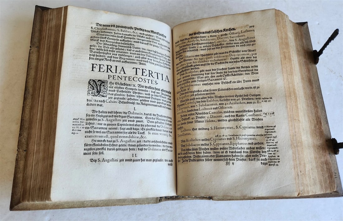 1600 JESUIT PRIEST GEORG SCHERER WRITINGS antique FOLIO pigskin 16th CENTURY - 10