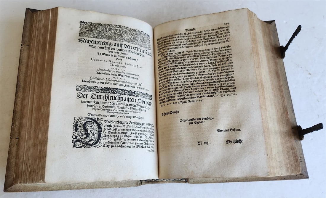 1600 JESUIT PRIEST GEORG SCHERER WRITINGS antique FOLIO pigskin 16th CENTURY - 9