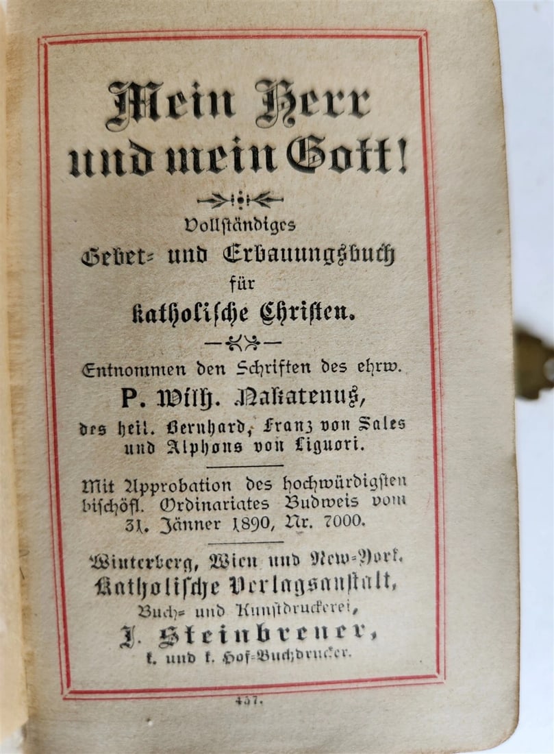 1890 GERMAN PRAYER BOOK w/ MOTHER OF PEARL BINDING antique - 7