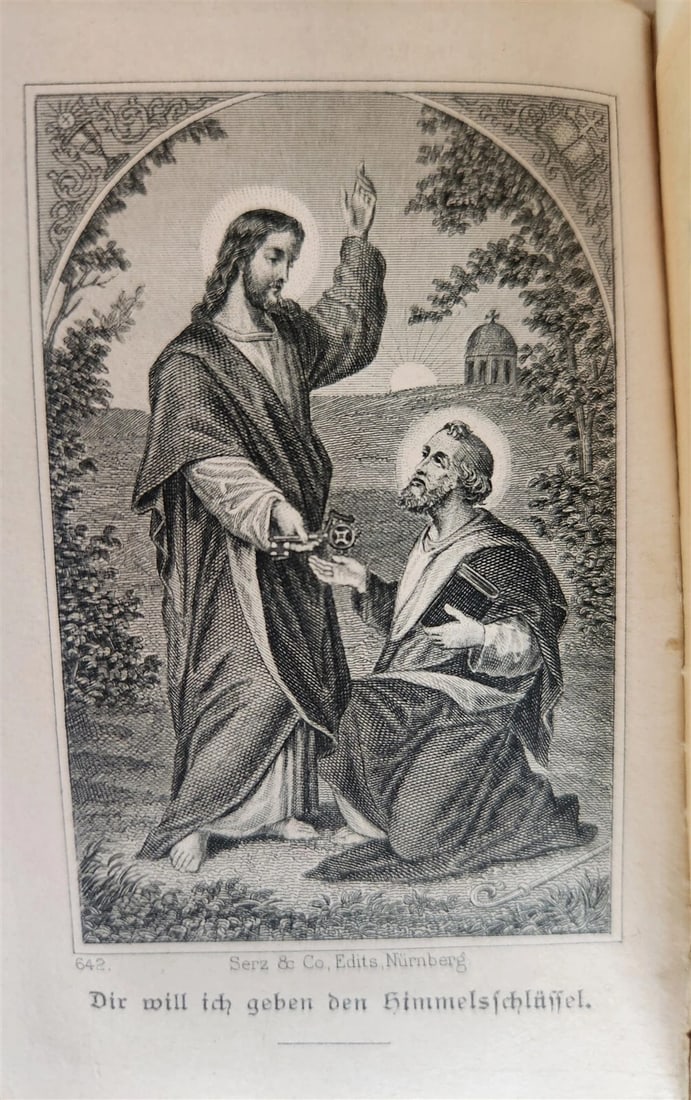 1890 GERMAN PRAYER BOOK w/ MOTHER OF PEARL BINDING antique - 8