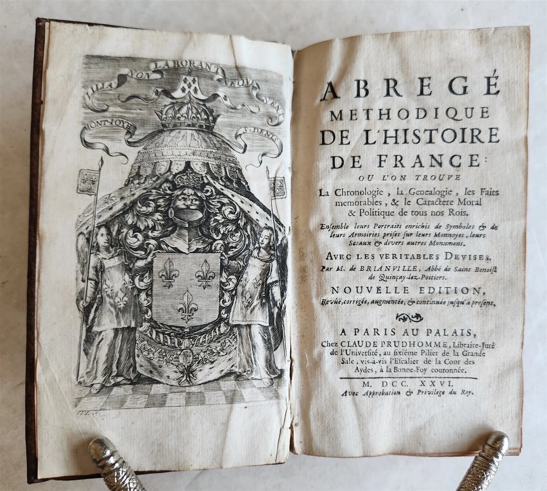 1726 HISTORY of FRANCE ILLUSTRATED w/ PORTRAITS of FRENCH KINGS S antique: Title: 1726 HISTORY of FRANCE ILLUSTRATED w/ PORTRAITS of FRENCH KINGS S antique Description: Brianville, (O.) de. Abrege methodique de l'histoire de France... Nouvelle ed. Paris, Prudhomme; 1726 With