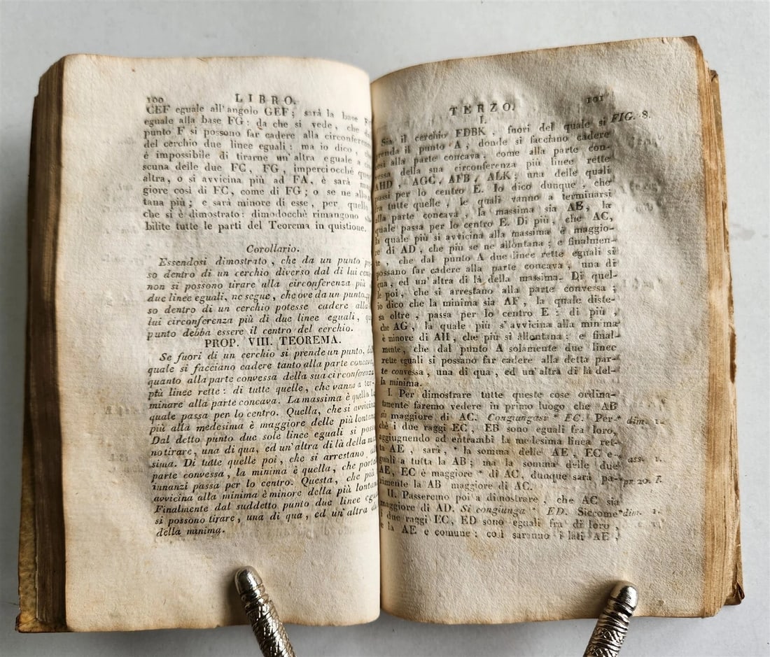 1824 EUCLID GEOMETRY antique ILLUSTRATED vellum binding - 5