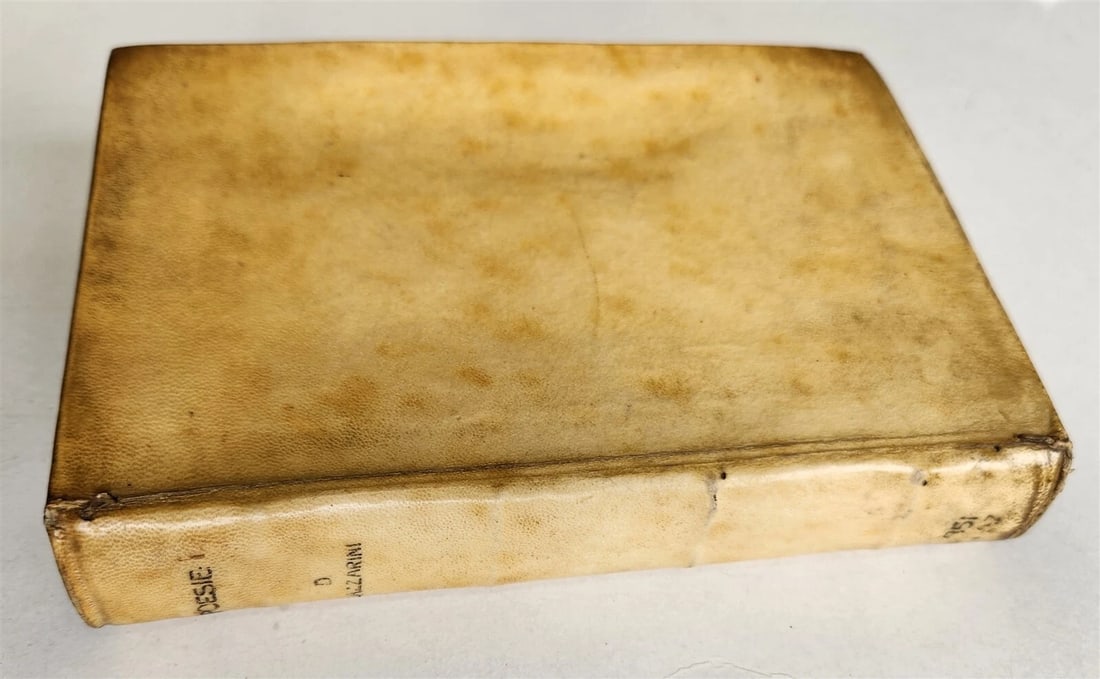 1736 POETRY antique POESIE del SIGNOR ABATE DOMENICO LAZZARINI vellum bound - 4