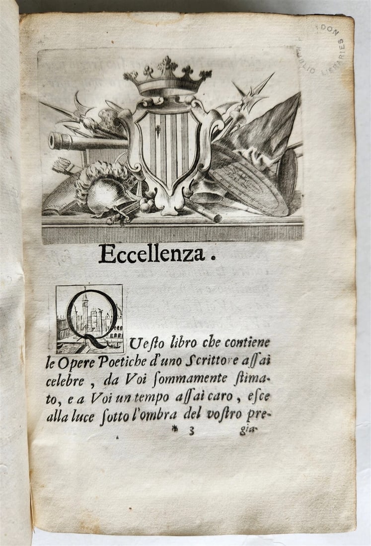 1736 POETRY antique POESIE del SIGNOR ABATE DOMENICO LAZZARINI vellum bound - 6