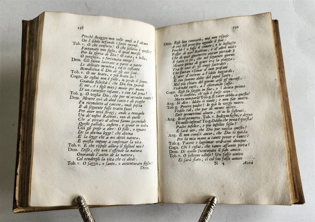 1736 POETRY antique POESIE del SIGNOR ABATE DOMENICO LAZZARINI vellum bound - 9