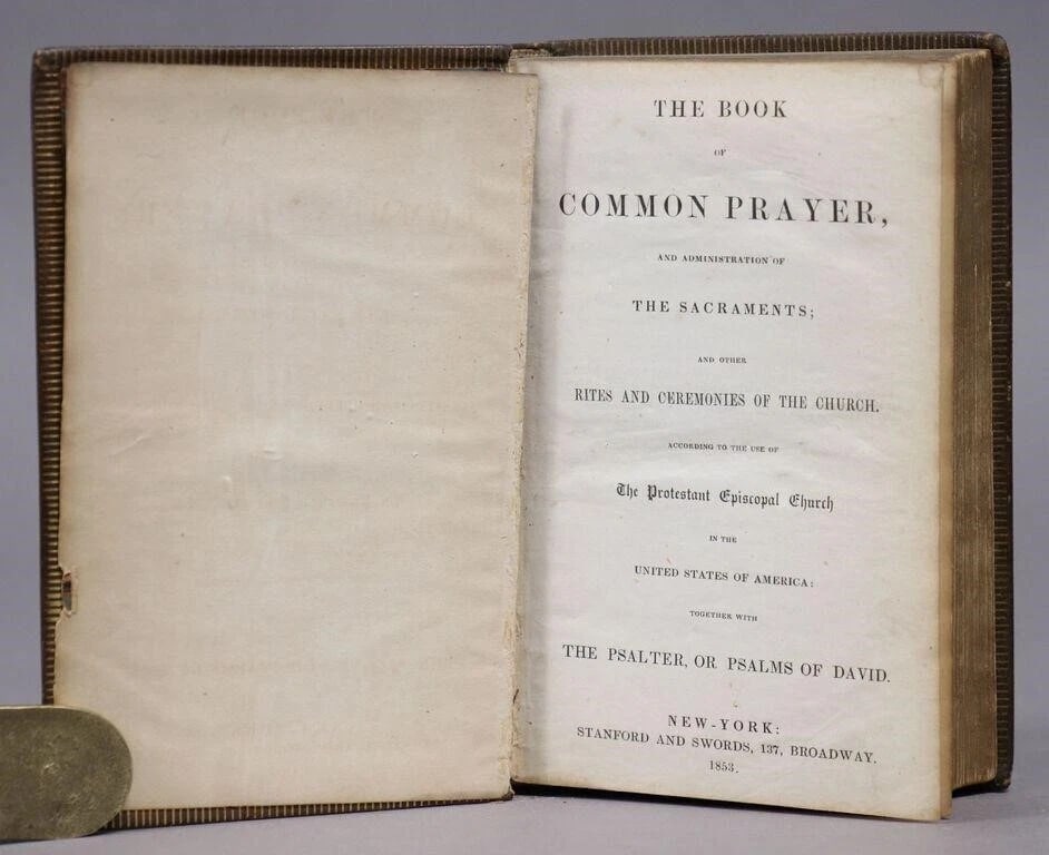 1853 BOOK OF COMMON PRAYER antique EMBOSSED DECORATIVE BINDING Americana - 2