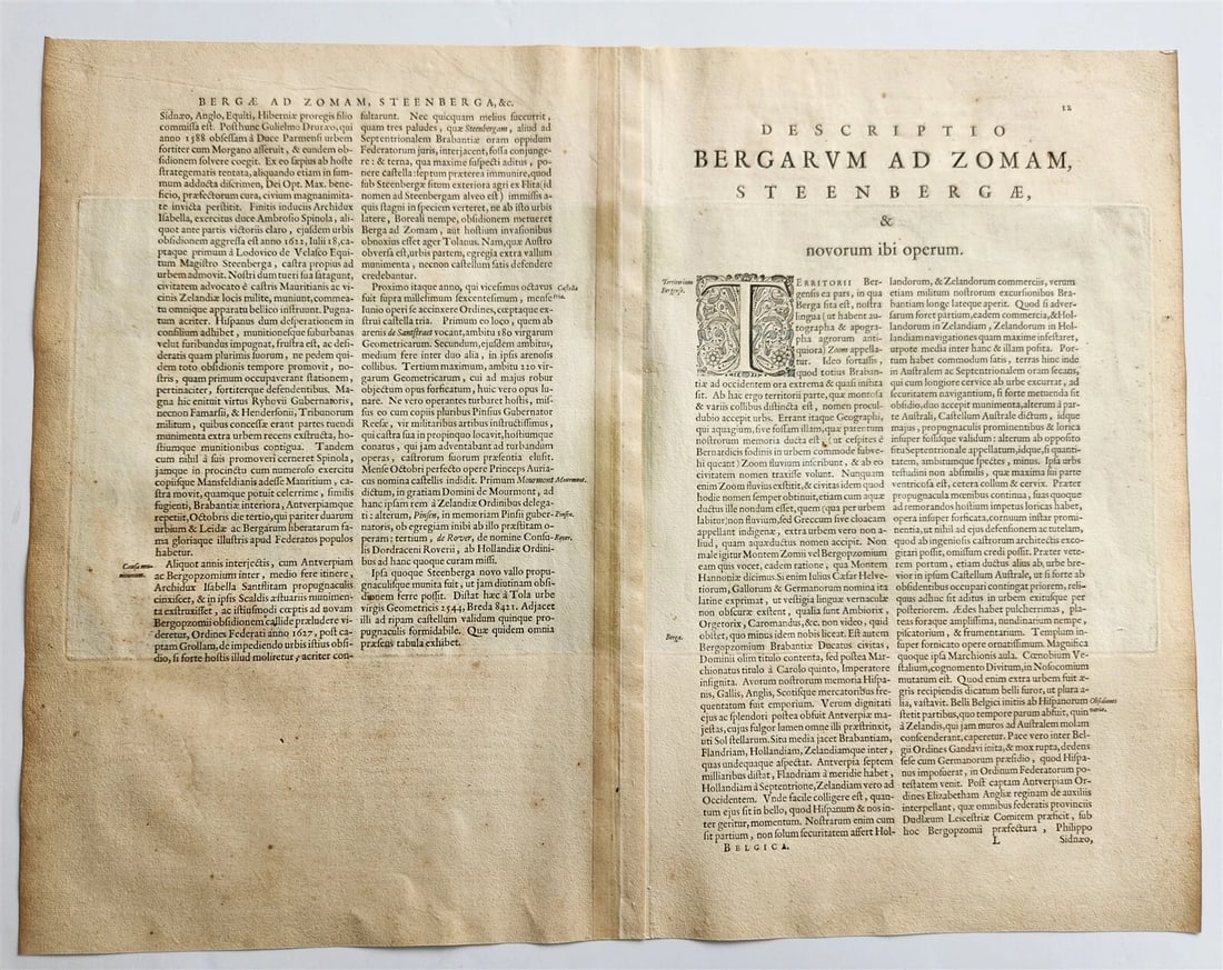 1640 MAP of SIEGE of DUTCH CITY Bergen op Zoom by WILLEM BLAEU antique AUTHENTIC - 4