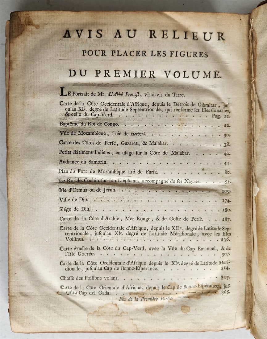 1747 HISTORY of VOYAGES by Prevost antique ILLUSTRATED JORNEY to EAST INDIES V.1 - 5