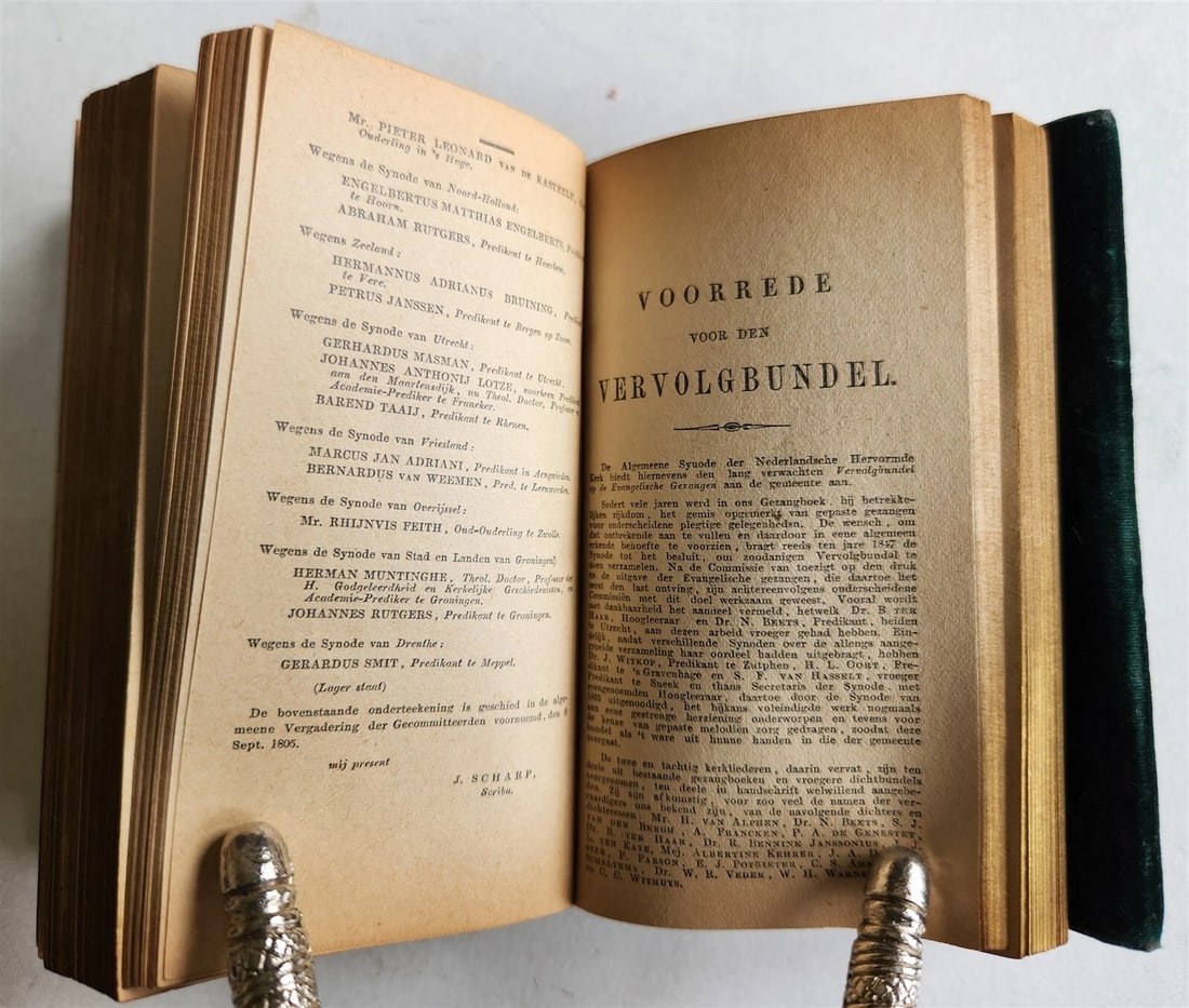 1884 BIBLE in DUTCH NEW TESTAMENT antique VELVET BINDING - 6