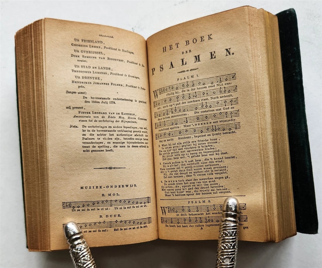 1884 BIBLE in DUTCH NEW TESTAMENT antique VELVET BINDING - 7