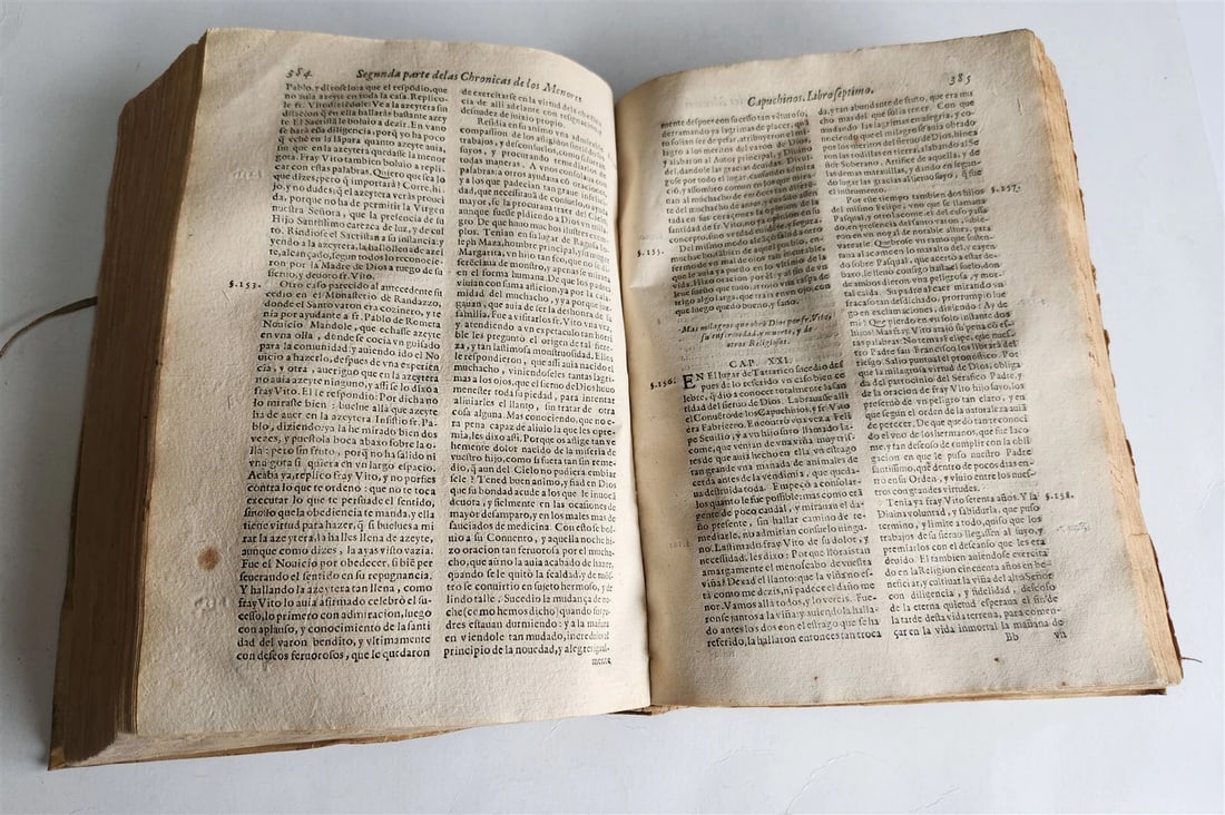 1649 CAPUCHIN ORDER CHRONICLES antique VELLUM BOUND MADRID in SPANISH - 6