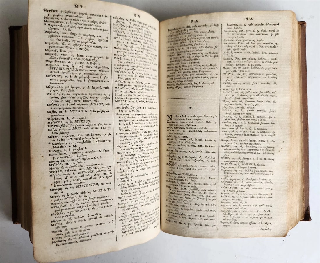 1791 GREEK LATIN DICTIONARY antique LEXICON MANUALE Graeco-Latinum - 6