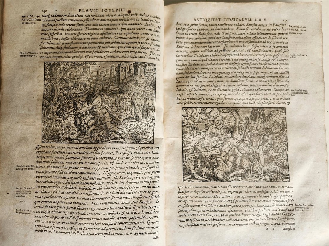1580 FLAVIUS JOSEPHUS BEAUTIFULLY ILLUSTRATED MASSIVE FOLIO antique Judaica RARE - 10