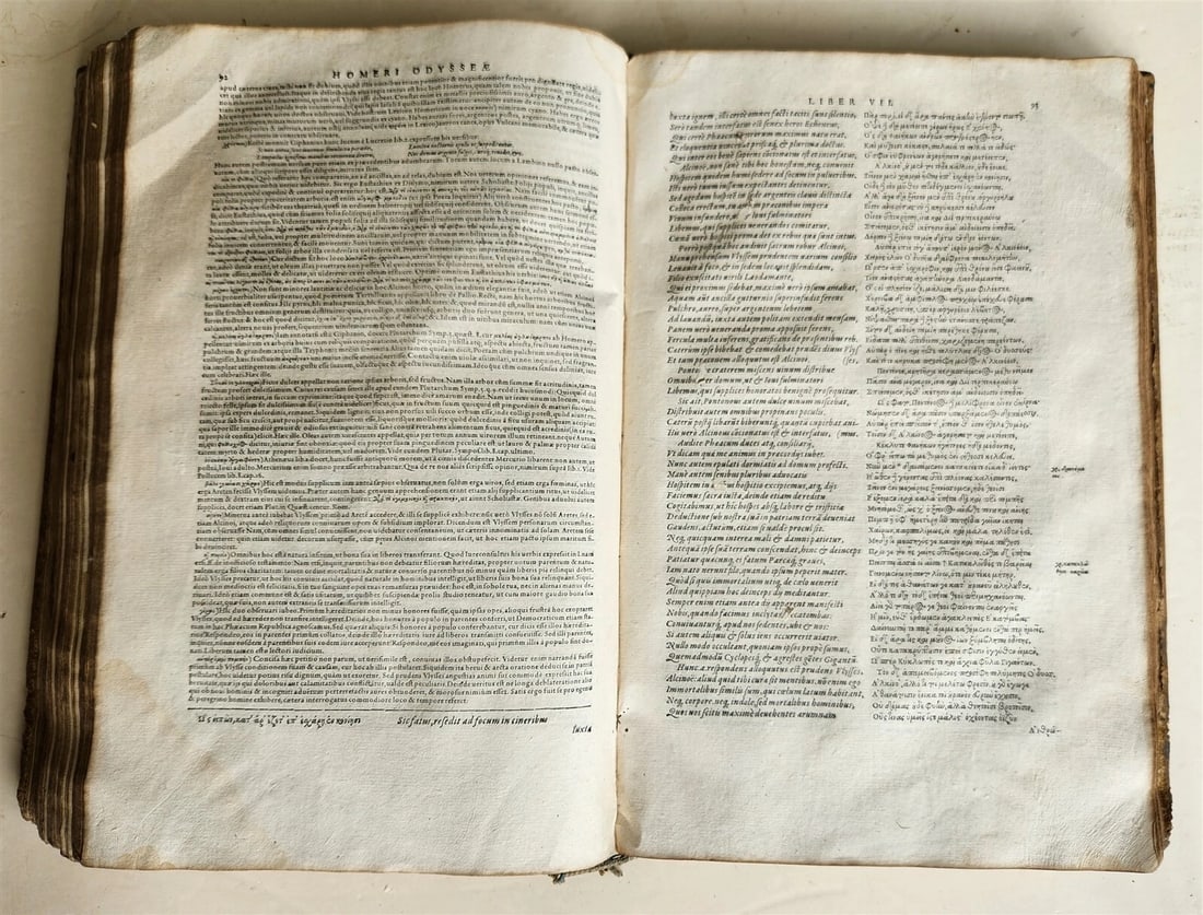 1583 HOMER ILIAD & ODYSSEY 16th CENTURY FOLIO antique SCARCE in GREEK & LATIN - 4