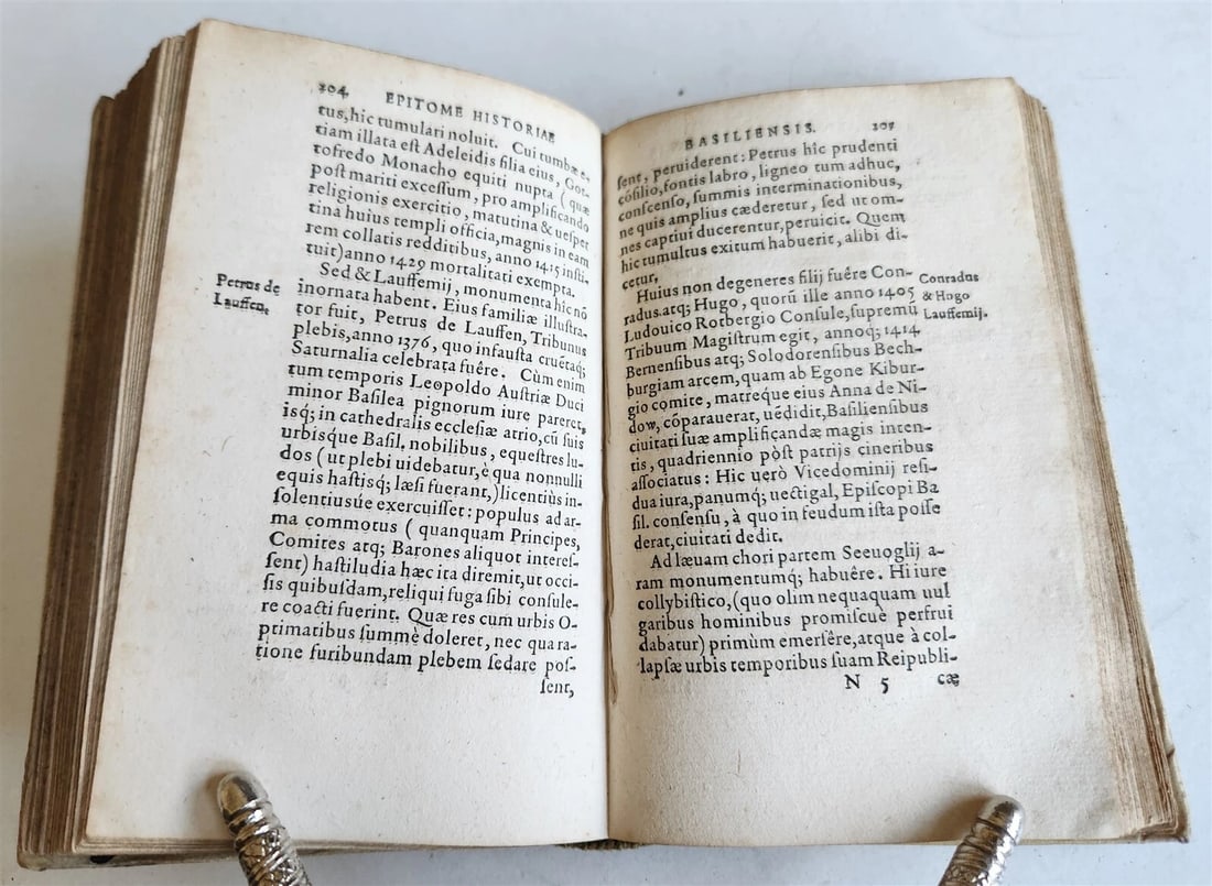 1577 HISTORY of BASEL SWITZERLAND antique Epitome historiae Basiliensis VELLUM - 7