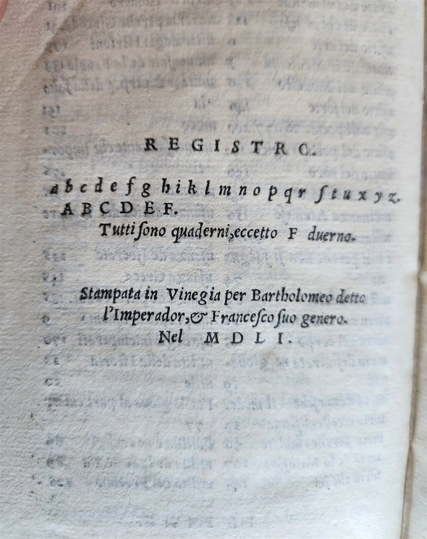 1551 ARISTOTLE antique VELLUM BOUND RETTORICA et POETICA D'ARISTOTILE - 8