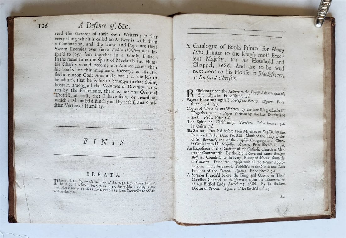 1686 DEFENCE of PAPERS WRITTEN by LATE KING by JOHN DRYDEN antique in ENGLISH - 7