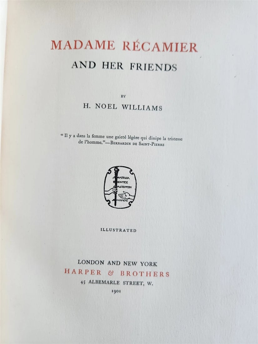 1901 MADAME RECAMIER & HER FRIENDS by H. NOEL WILLIAMS antique ILLUSTRATED - 4