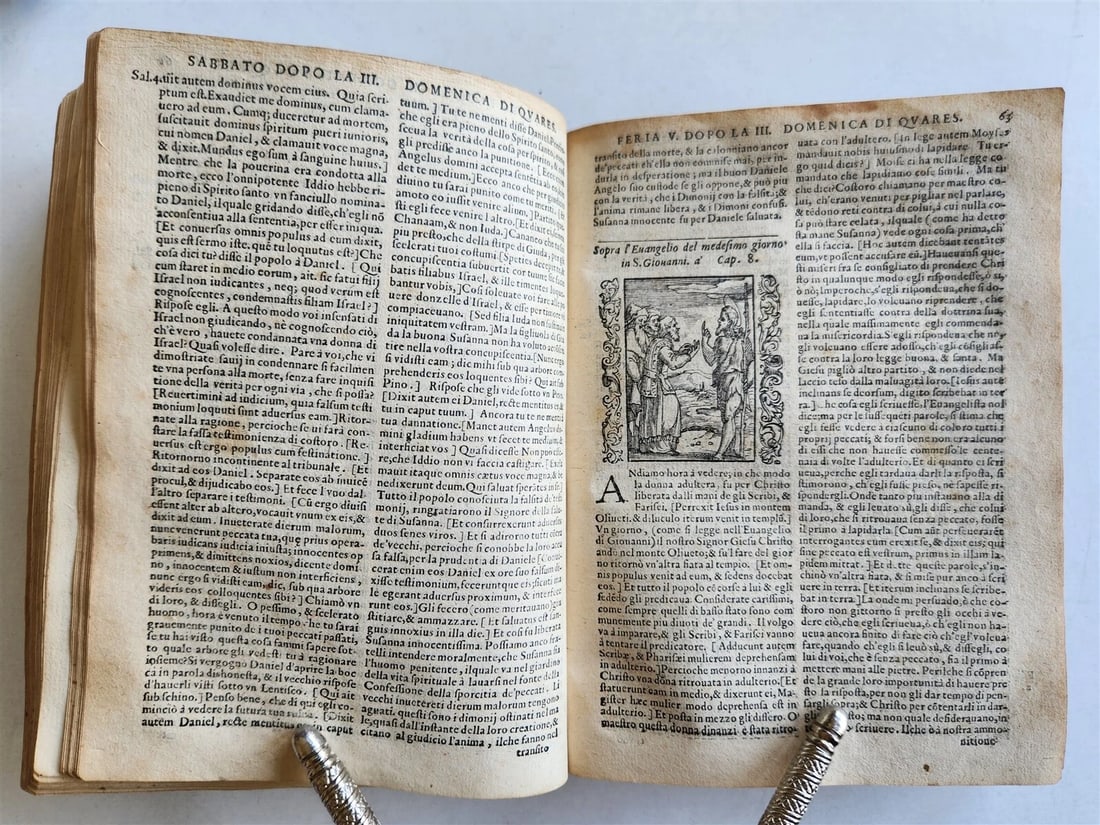 1578 ILLUSTRATED DELLE HOMELIE by Pittorio da Ferrara antique VELLUM BINDING - 7