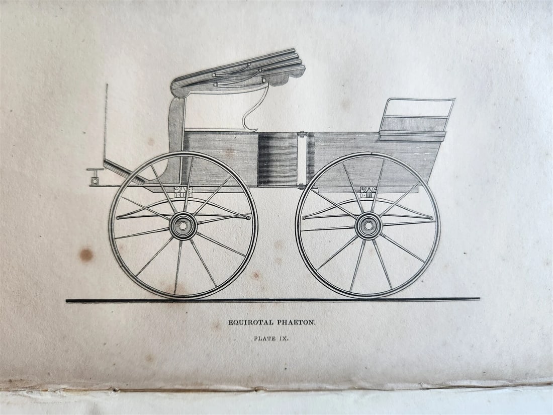 1837 ENGLISH PLEASURE CARRIAGES by William Bridges Adams antique ILLUSTRATED - 5