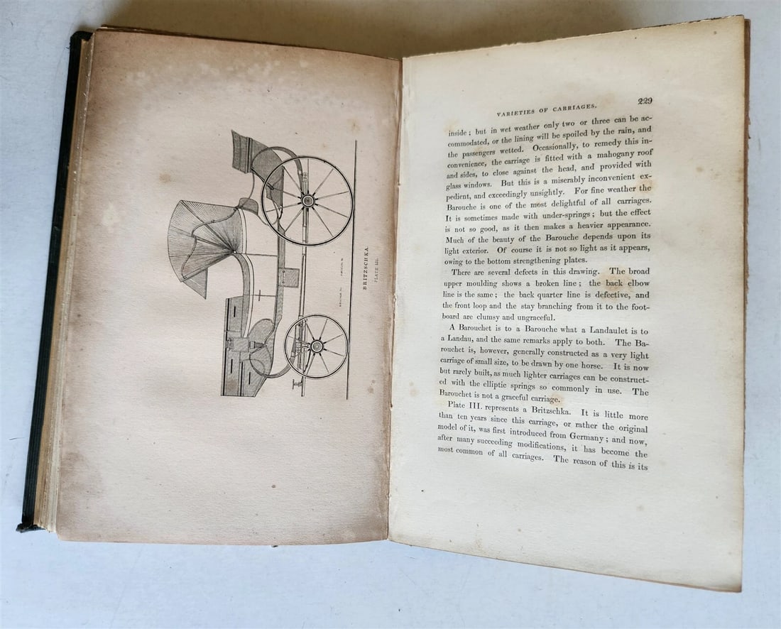 1837 ENGLISH PLEASURE CARRIAGES by William Bridges Adams antique ILLUSTRATED - 8