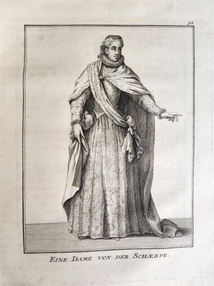 1756 ILLUSTRATED COSTUME HISTORY of MONKS & KNIGHTS for both sexes antique - 11