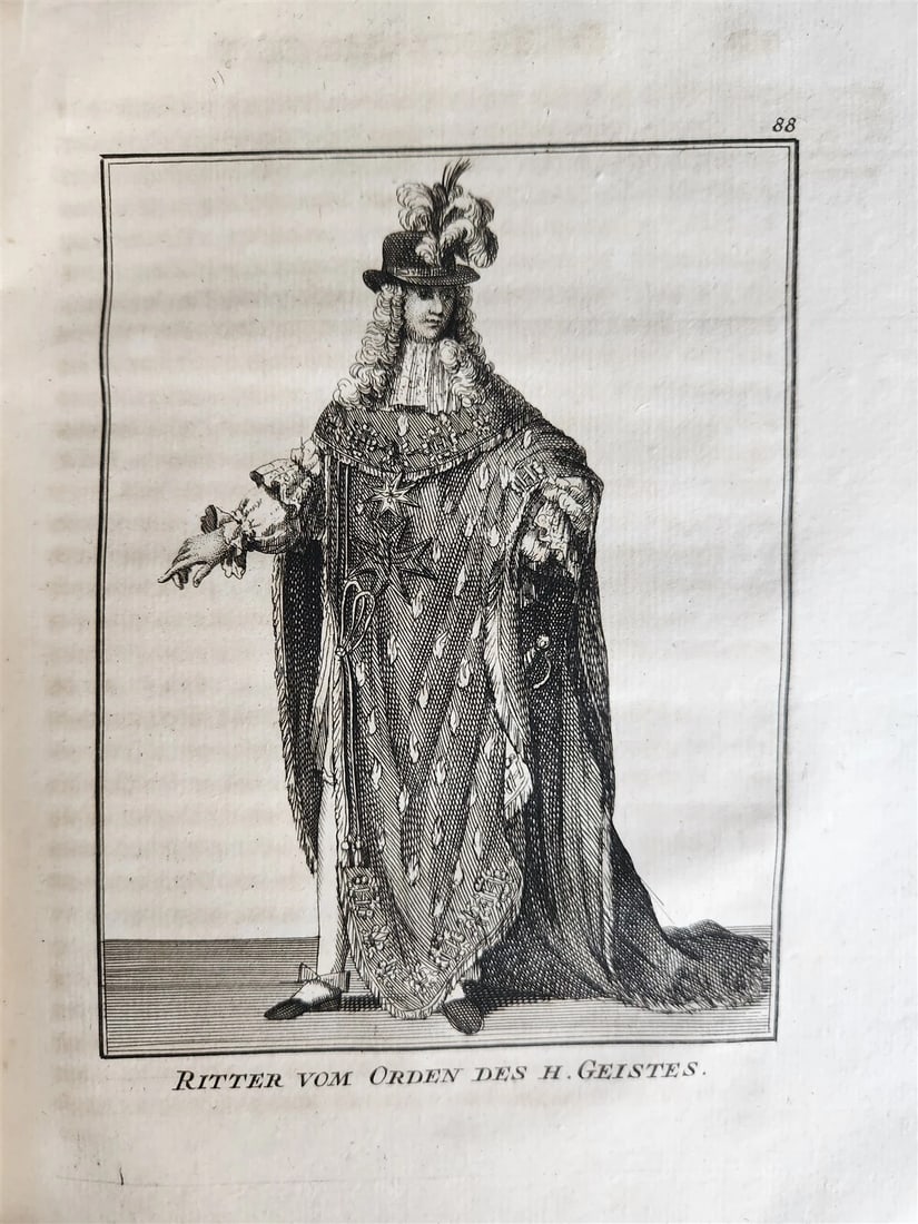 1756 ILLUSTRATED COSTUME HISTORY of MONKS & KNIGHTS for both sexes antique - 13