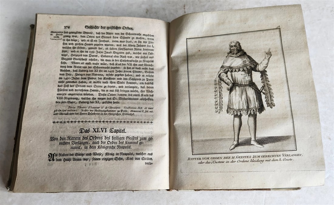 1756 ILLUSTRATED COSTUME HISTORY of MONKS & KNIGHTS for both sexes antique - 16