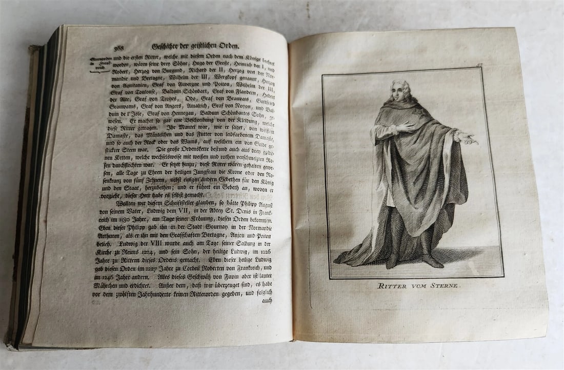 1756 ILLUSTRATED COSTUME HISTORY of MONKS & KNIGHTS for both sexes antique - 17