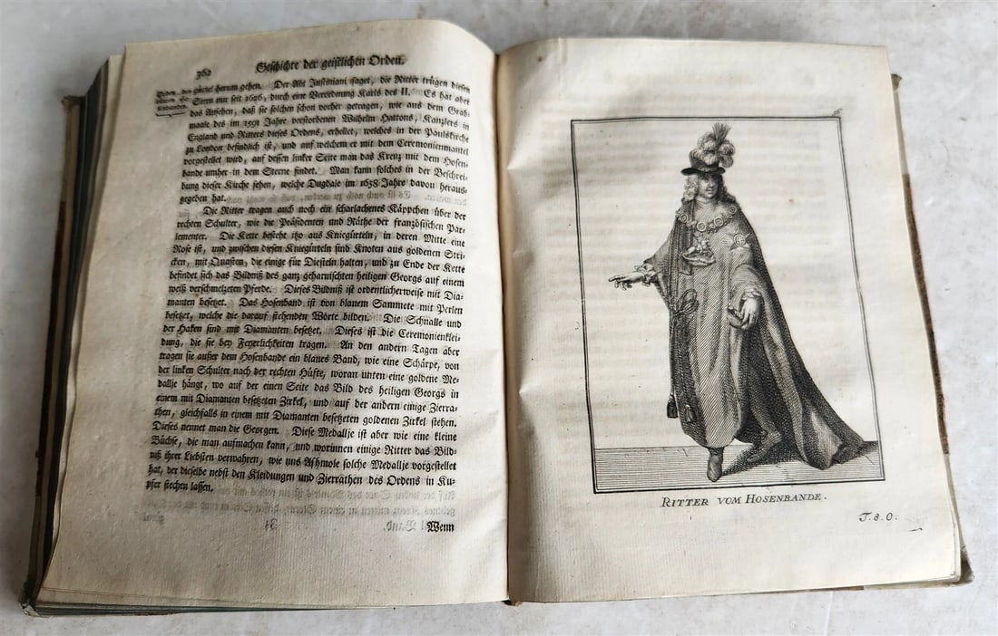 1756 ILLUSTRATED COSTUME HISTORY of MONKS & KNIGHTS for both sexes antique - 18