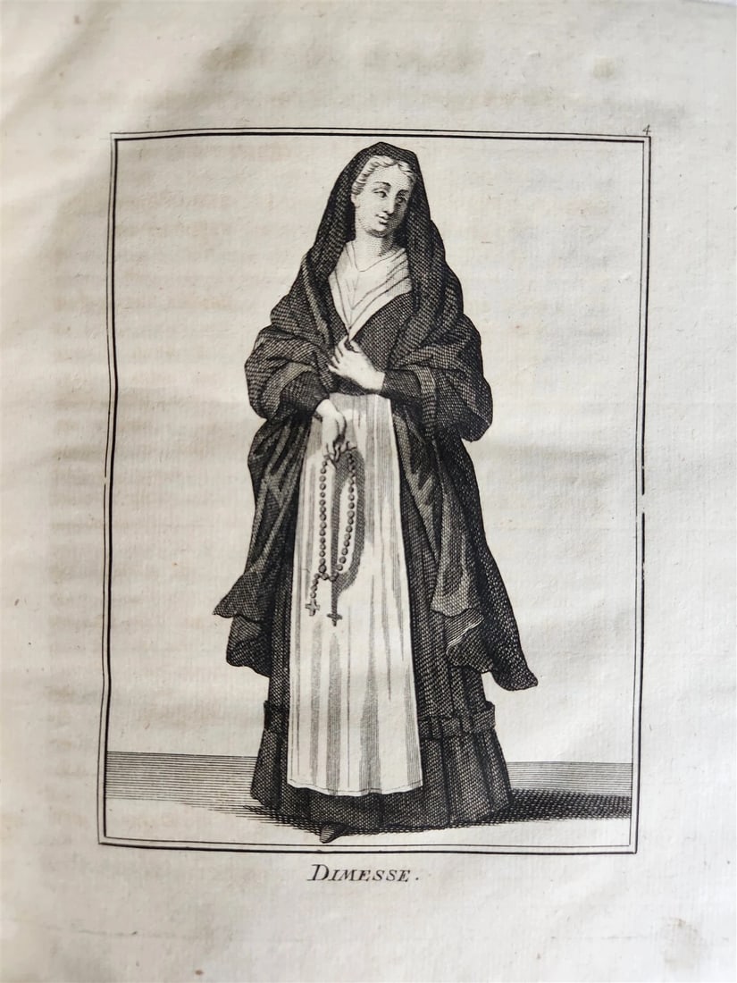 1756 ILLUSTRATED COSTUME HISTORY of MONKS & KNIGHTS for both sexes antique - 5