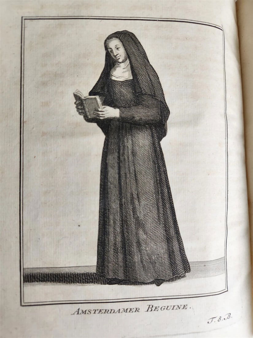 1756 ILLUSTRATED COSTUME HISTORY of MONKS & KNIGHTS for both sexes antique - 6