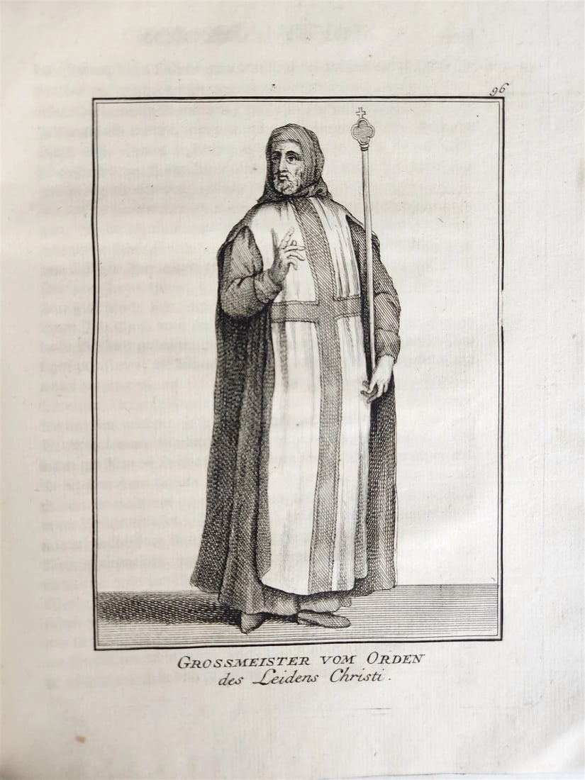 1756 ILLUSTRATED COSTUME HISTORY of MONKS & KNIGHTS for both sexes antique - 7