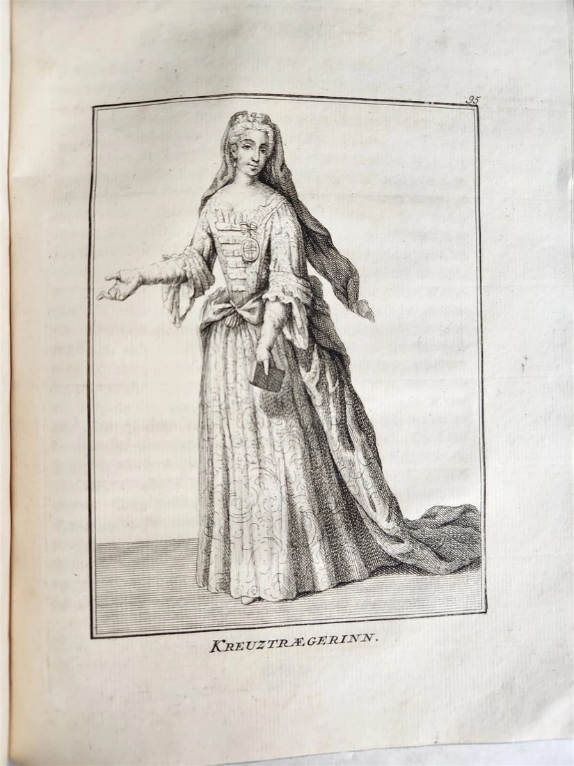 1756 ILLUSTRATED COSTUME HISTORY of MONKS & KNIGHTS for both sexes antique - 8