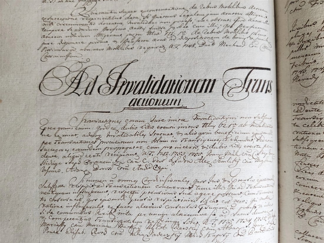 1769 LAW MANUSCRIPT in LATIN antique FOLIO 200 pages COURT DECISIONS - 10