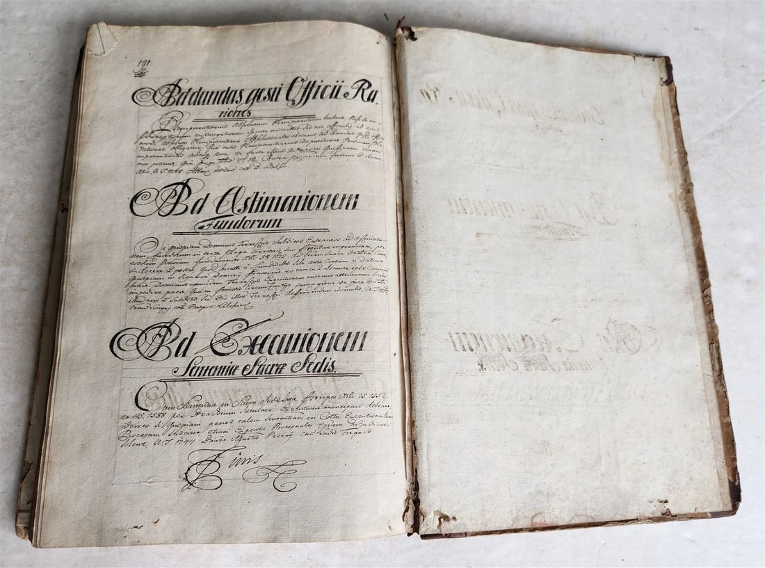 1769 LAW MANUSCRIPT in LATIN antique FOLIO 200 pages COURT DECISIONS - 13