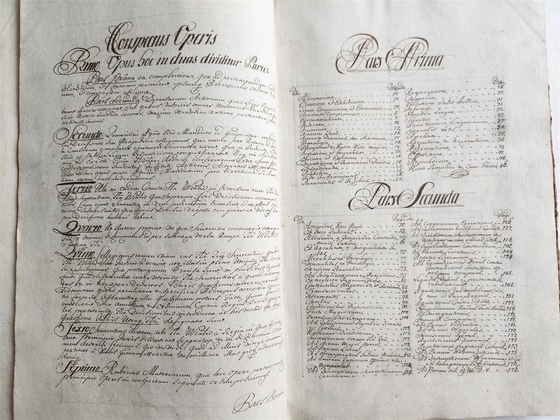 1769 LAW MANUSCRIPT in LATIN antique FOLIO 200 pages COURT DECISIONS - 3