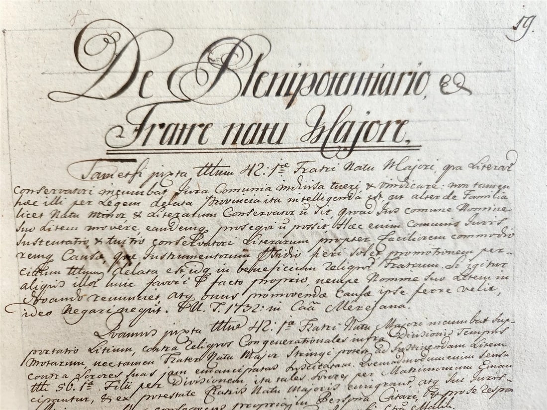 1769 LAW MANUSCRIPT in LATIN antique FOLIO 200 pages COURT DECISIONS - 5