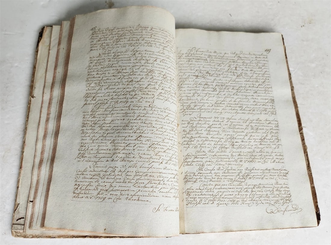 1769 LAW MANUSCRIPT in LATIN antique FOLIO 200 pages COURT DECISIONS - 7