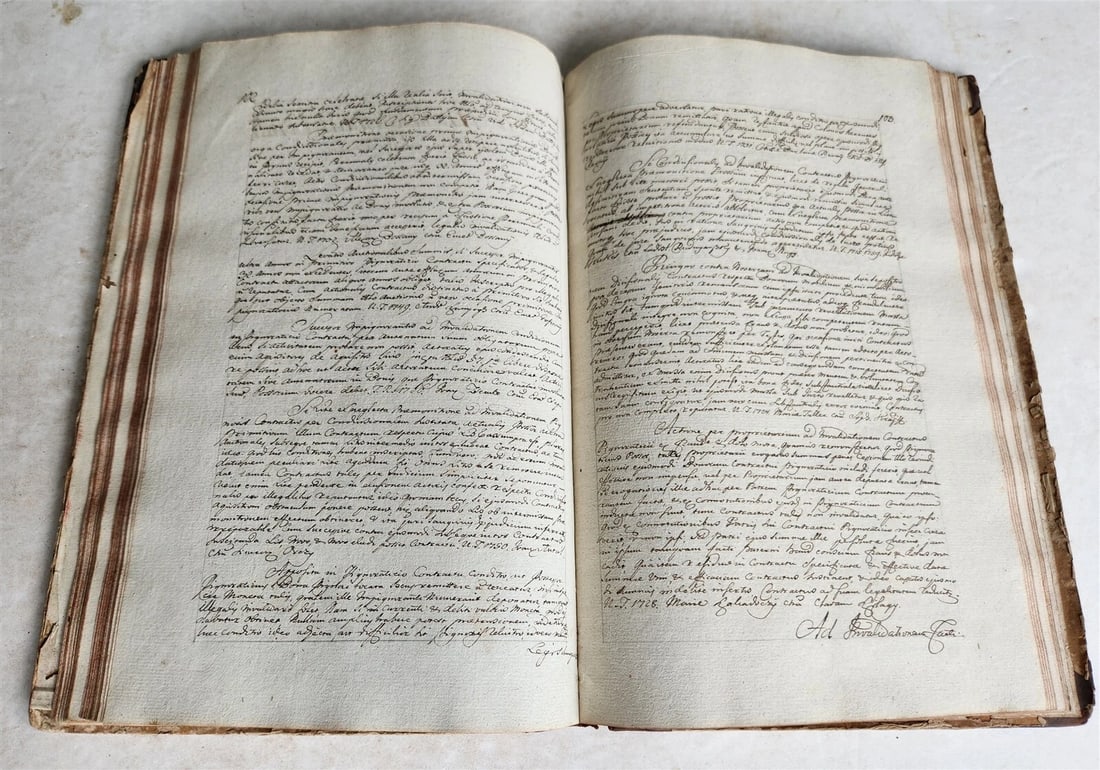 1769 LAW MANUSCRIPT in LATIN antique FOLIO 200 pages COURT DECISIONS - 8