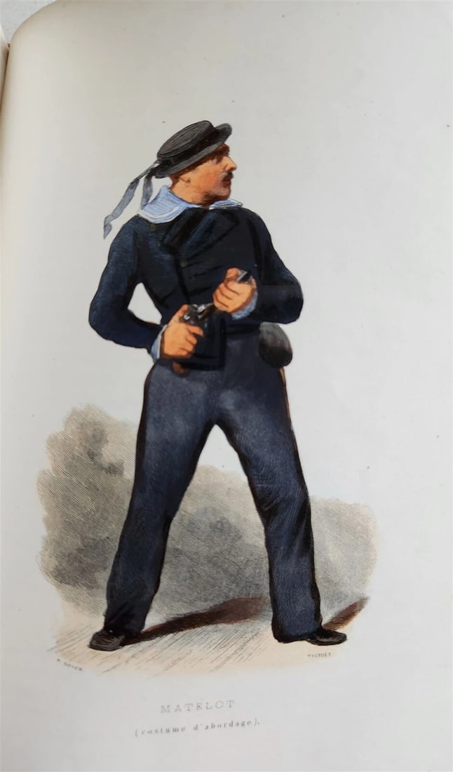 1844 MARINES HISTORY ILLUSTRATED antique LA MARINE King of Hanover PROVENANCE - 15