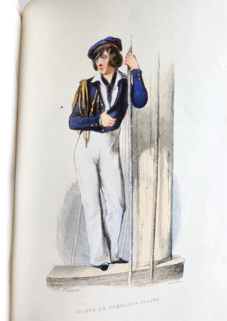 1844 MARINES HISTORY ILLUSTRATED antique LA MARINE King of Hanover PROVENANCE - 17