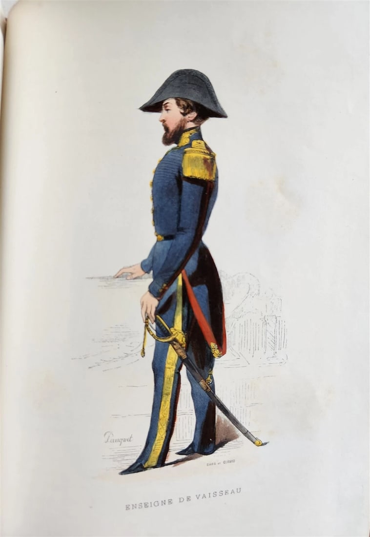 1844 MARINES HISTORY ILLUSTRATED antique LA MARINE King of Hanover PROVENANCE - 18