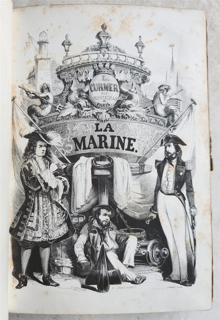 1844 MARINES HISTORY ILLUSTRATED antique LA MARINE King of Hanover PROVENANCE (1 of 18)