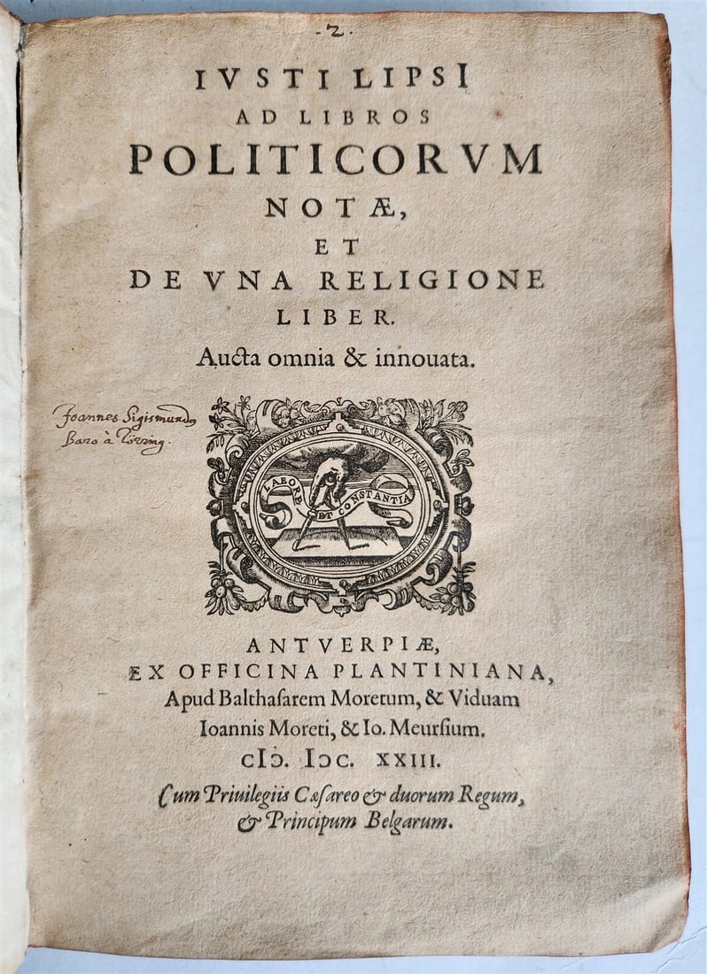 1623 ARISTOTLE antique POLITICORUM vellum bound w/ manuscript cover: Title: 1623 ARISTOTLE antique POLITICORUM vellum bound w/ manuscript cover Description: Politicorum sive civilis doctrinae libri sex. Qui ad principatum maxime spectant. Additae notae auctiones, tum &
