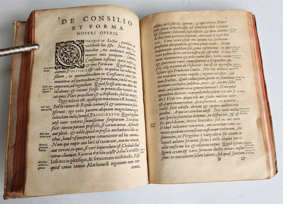 1623 ARISTOTLE antique POLITICORUM vellum bound w/ manuscript cover - 4